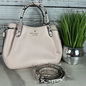 Kate Spade Dumpling Blush Pink Hand Bag Satchel‎ Snakeskin Crossbody Purse
